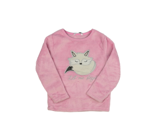 Růžový teplejší pyžamový vršek s liškou 