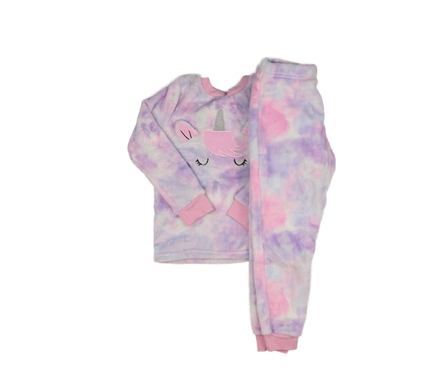 Světlé batikované teplé pyžamo s jednorožcem Georg