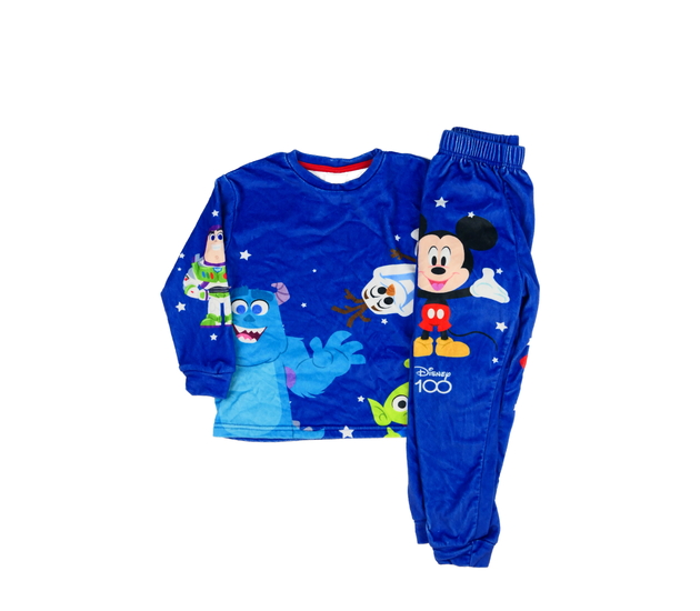 Modré teplé pyžamo s postavičkami Disney 