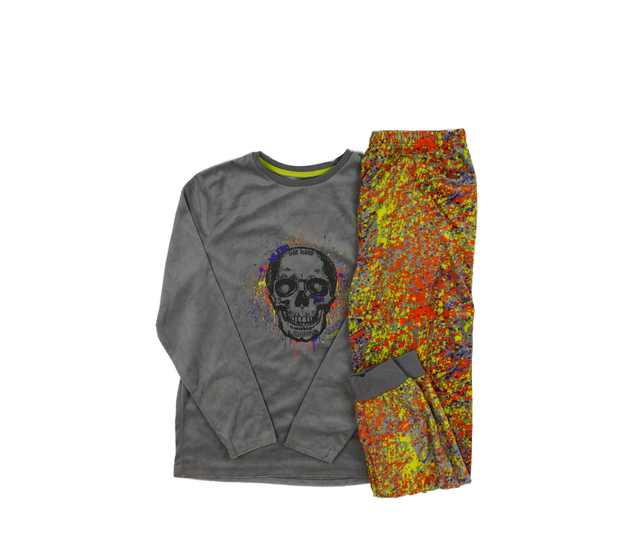 Nové stylové teplé pyžamo s lebkou Primark 