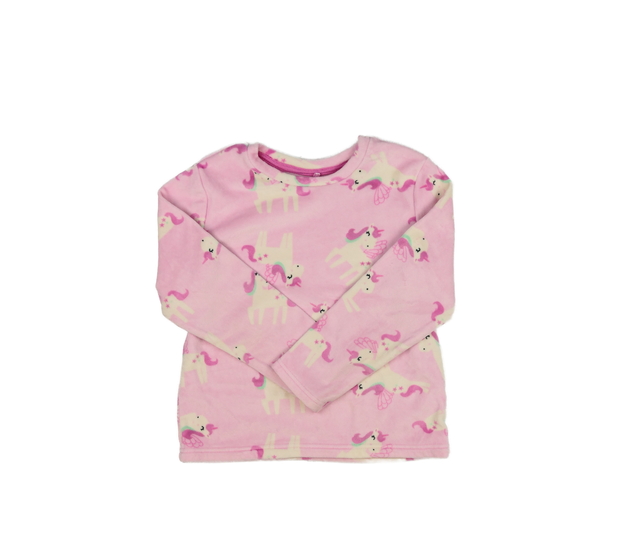 Růžový jednorožčí teplý pyžamový vršek George