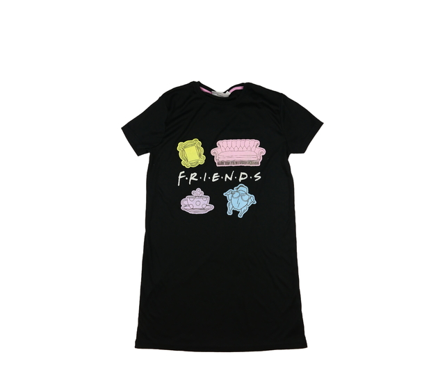 Černá noční košilka F.R.I.E.N.D.S