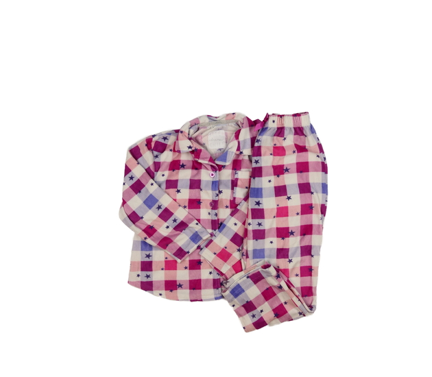 Světlé kostkované teplé pyžamo Tu 