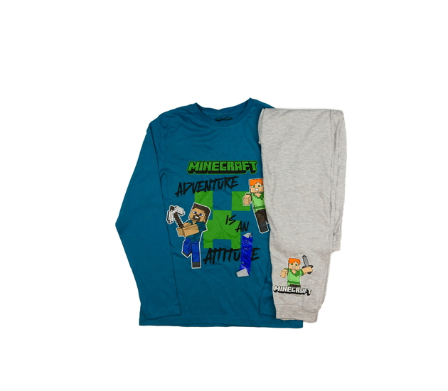 Nové modro-šedé pyžamo Minecraft