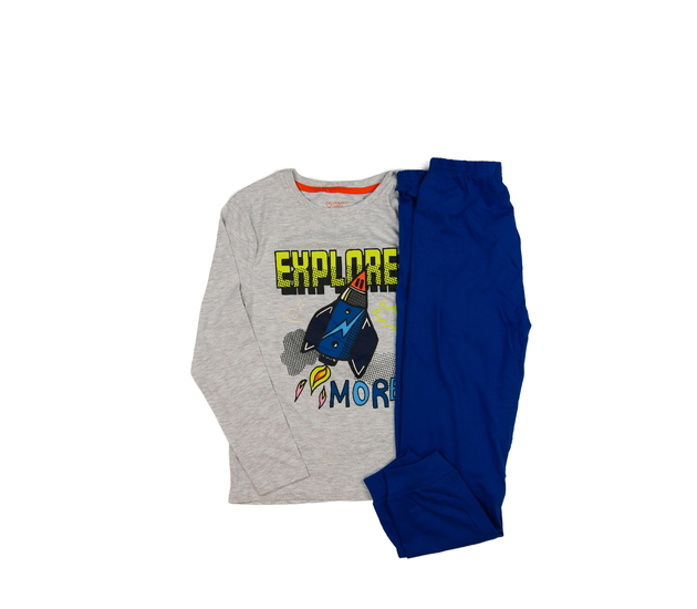 Šedo-modré pyžamo s raketou Primark 