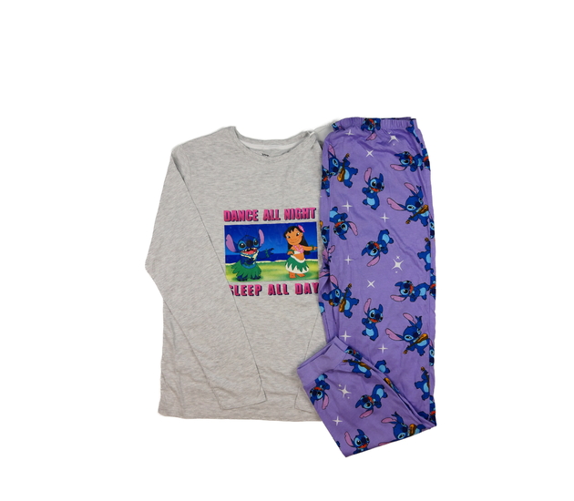 Šedo-fialové pyžamo vel. 170 Stitch Primark