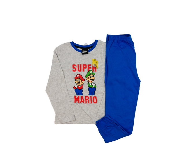 Nové šedo-modré pyžamo Mario Primark 
