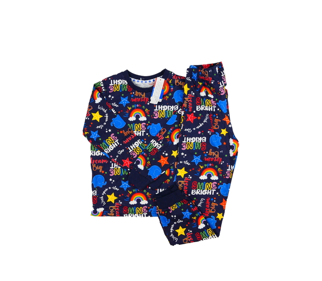 Nové tmavě modré pyžamo s obrázky 