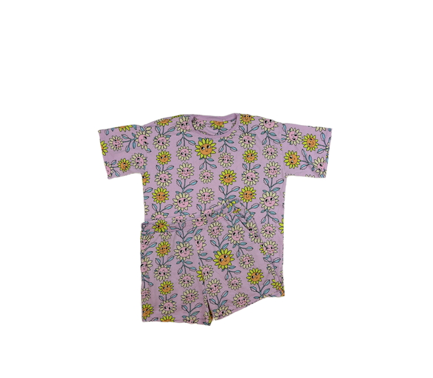 Fialové květinové letní pyžamo Next