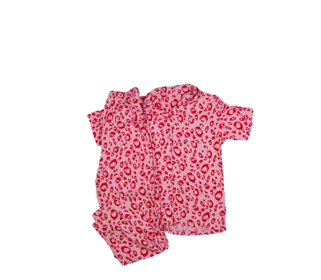 Růžové vzorované lehké pyžamo 