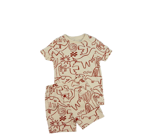 Krémové dinosauří pyžamo 