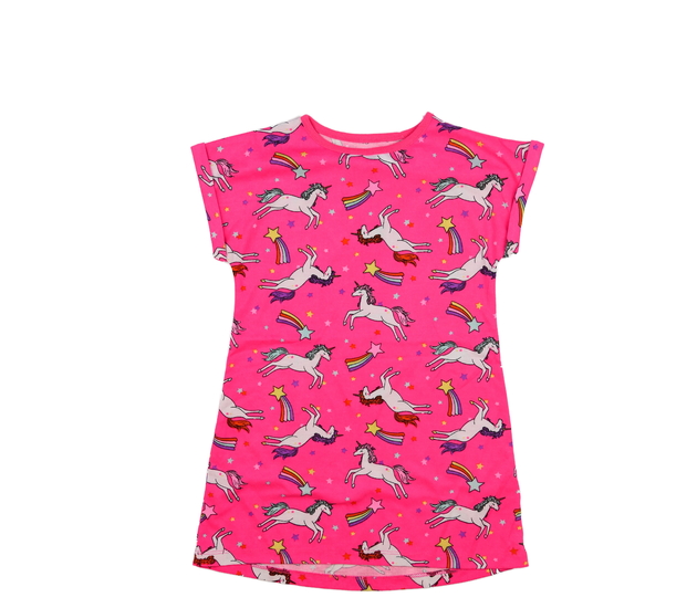 Růžová noční košilka s jednorožci 