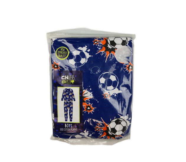 Nové modré pyžamo s fotbalovým motivem 