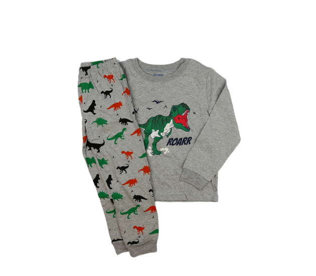 Šedé pyžamo s dinosaury 