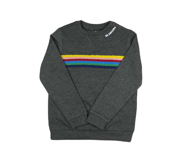 Tmavošedá melírovaná mikina s duhovými pruhy Nutme