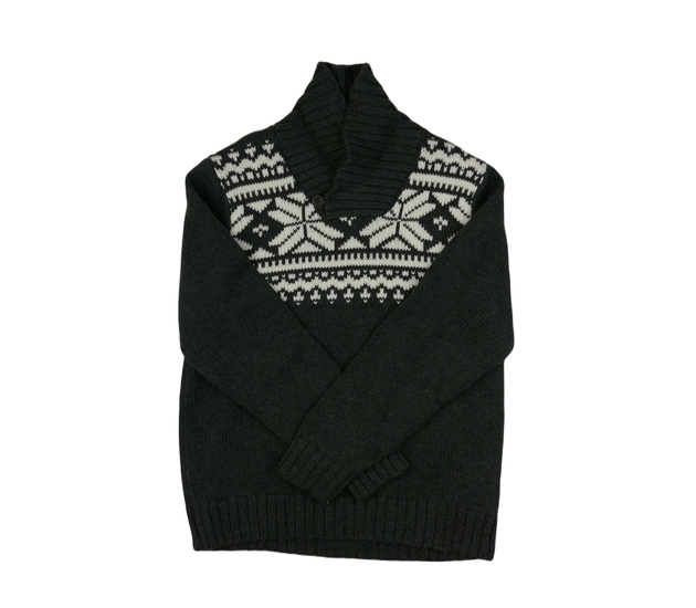 Šedobílý pletený svetr