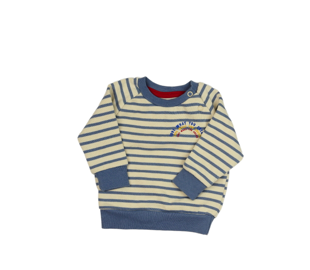 Krémovo-modrá pruhovaná mikina Primark