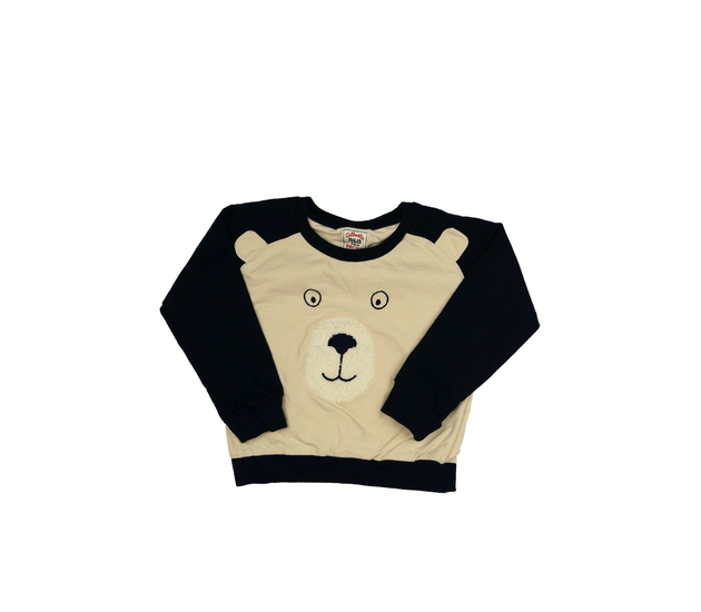 Krémové-modrá mikina s čumáčkem