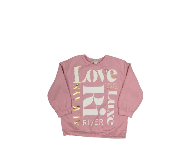 Růžová mikina s nápisem River Island