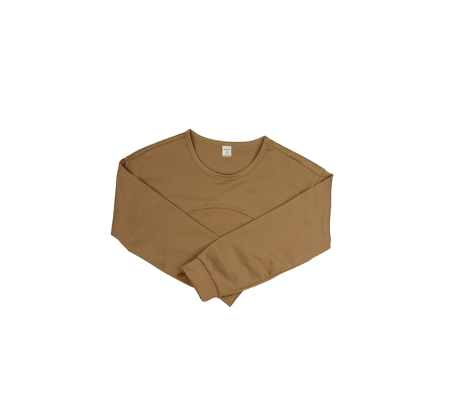 Hnědá crop mikina nad prsa 