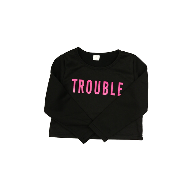 Černá crop mikina s nápisem