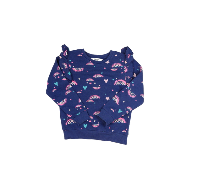 Modrá mikina s duhou a volánky 
