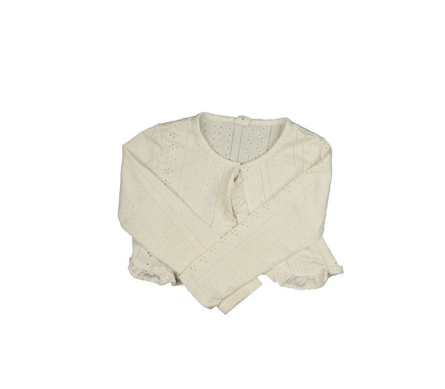 Bílé madeirové bolerko na knoflíček 