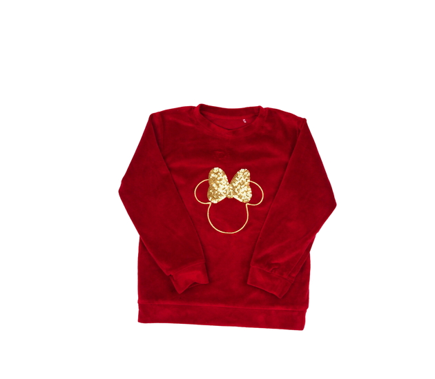 Červená semišová mikina Minnie George