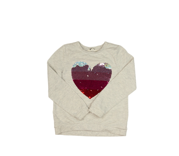 Šedá melírovaná mikina se srdcem H&M