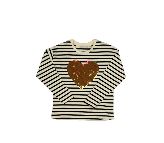 Pruhovaná slabá mikina se srdcem George