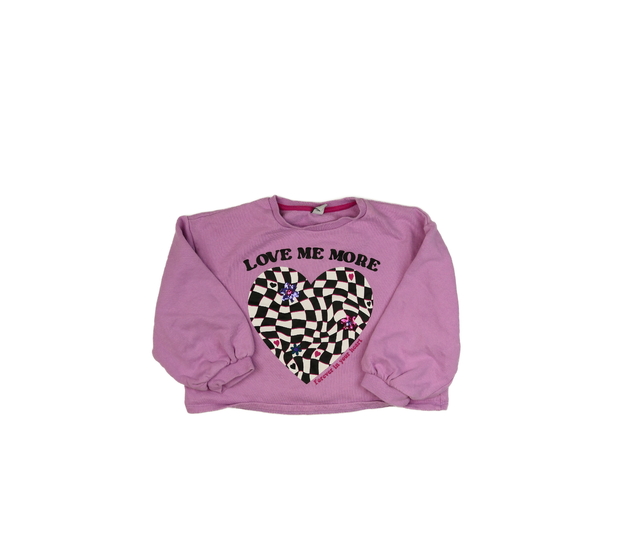 Fialová crop mikina se srdcem Tu