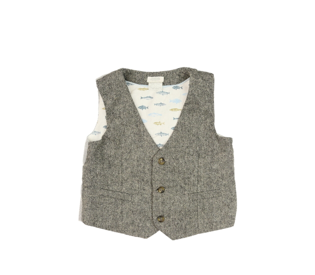 Šedá společenská vesta 