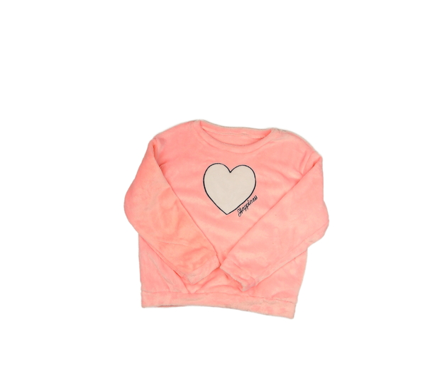 Růžová chlupatá mikina se srdcem 