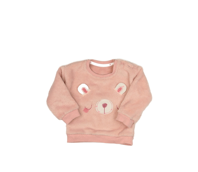 Růžová chlupatá mikina s čumáčkem George