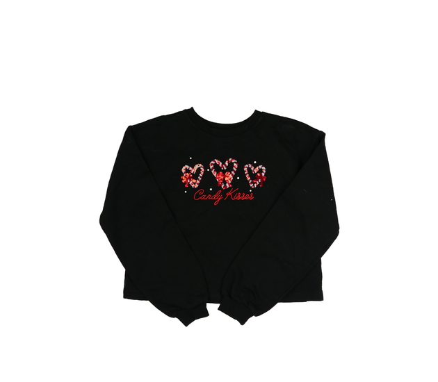 Černá crop mikina s nápisem 