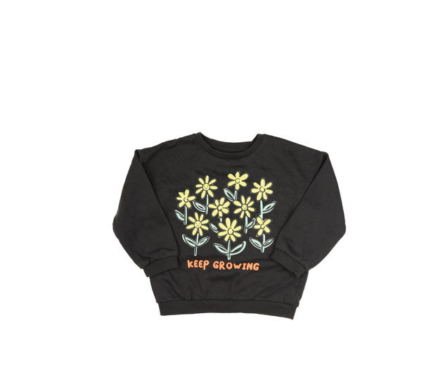 Tmavá mikina s květinami F&F