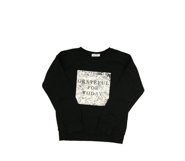 Černá mikina se stříbrným potiskem Primark