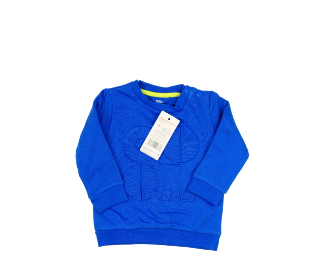 Nová modrá mikina s vystouplým nápisem F&F