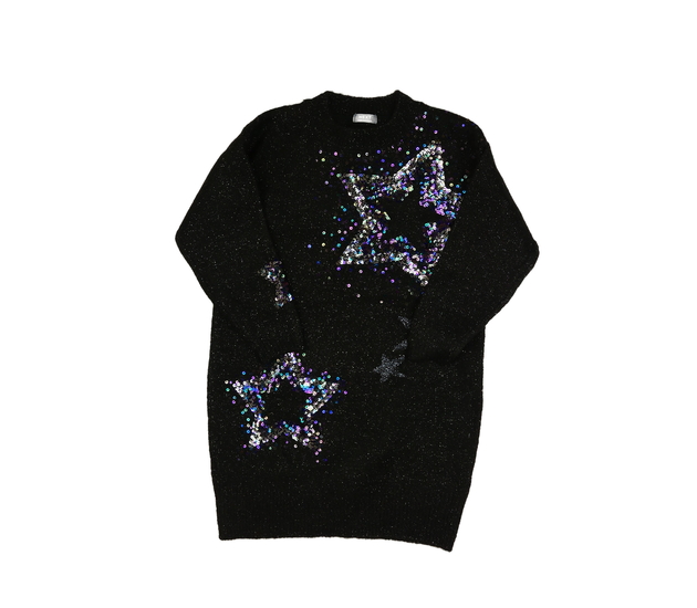 Černý lesklý dlouhý svetr s flitry Next