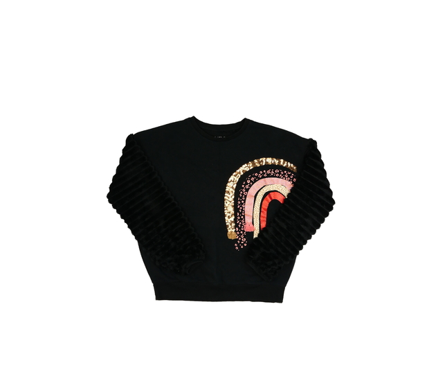 Černá mikina s chlupatými rukávy F&F