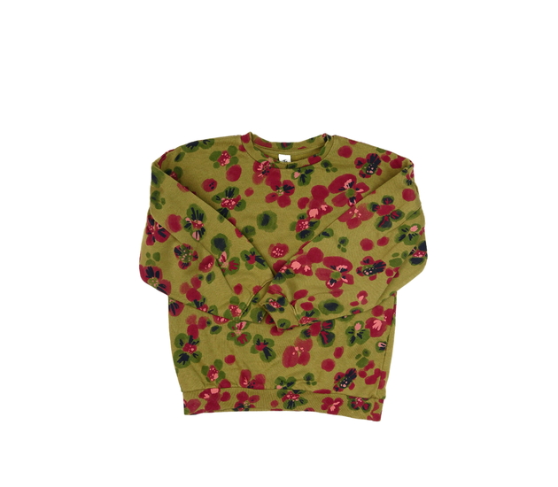 Zelená květinová mikina Tu