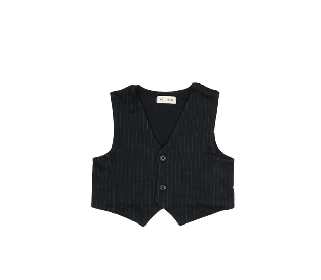 Černá společenská vesta s pruhy 