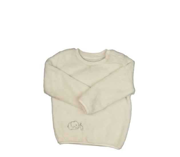 Bílá chlupatá mikina se slonem Nutmeg 