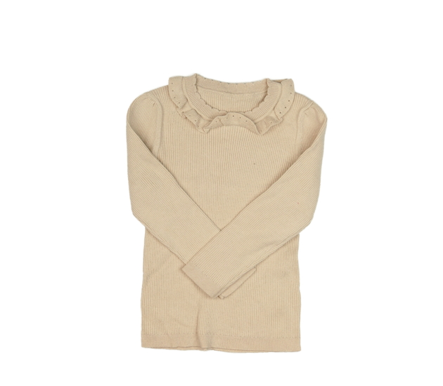 Hnědý žebrovaný svetr s límečkem George