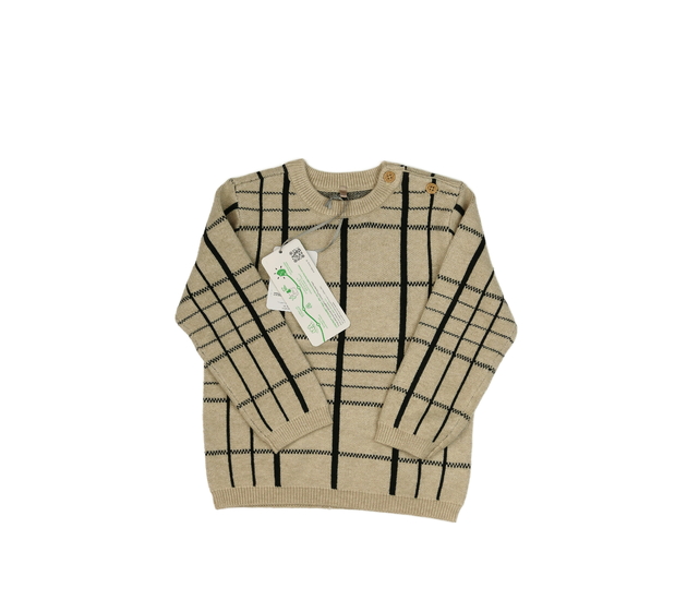 Nový hnědý pruhovaný svetr Tu