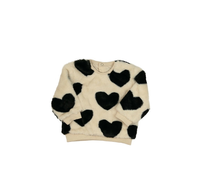 Hnědá chlupatá mikina se srdci Nutmeg