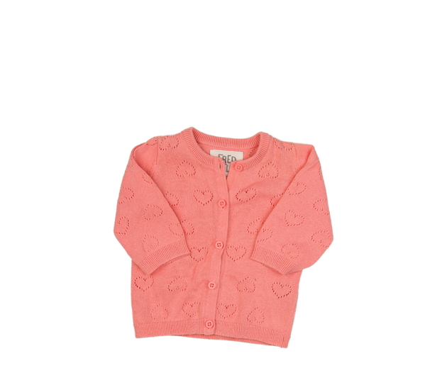 Růžový madeirový propínací svetřík F&F