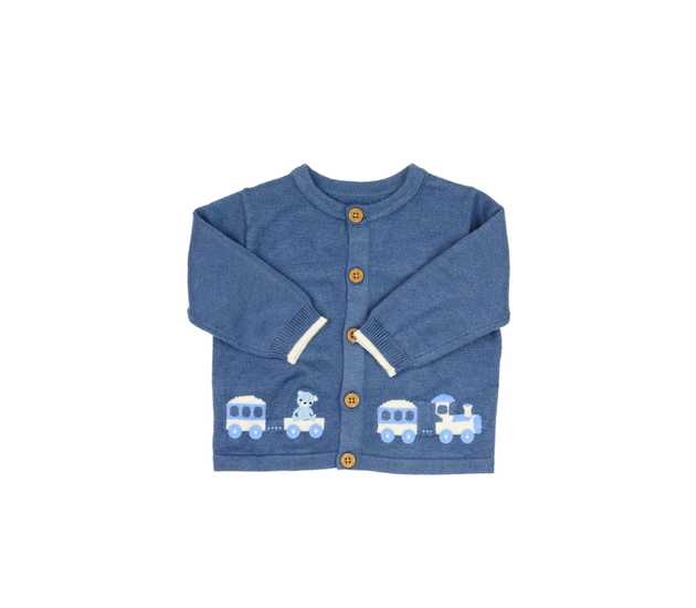 Nový modrý svetr s vláčkem Nutmeg