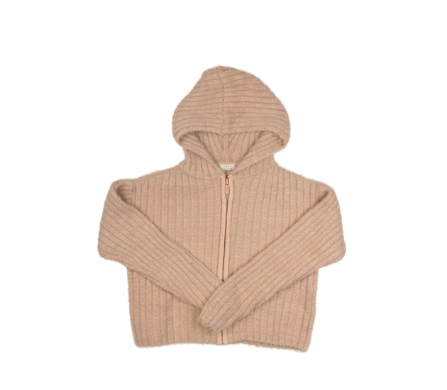 Růžový žinylkový crop svetr Next