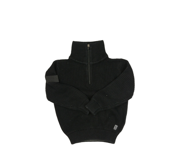 Černý přízový svetr se zipem u krku Next